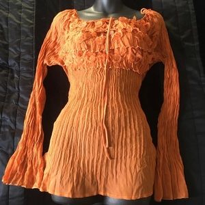 Orange boutique blouse